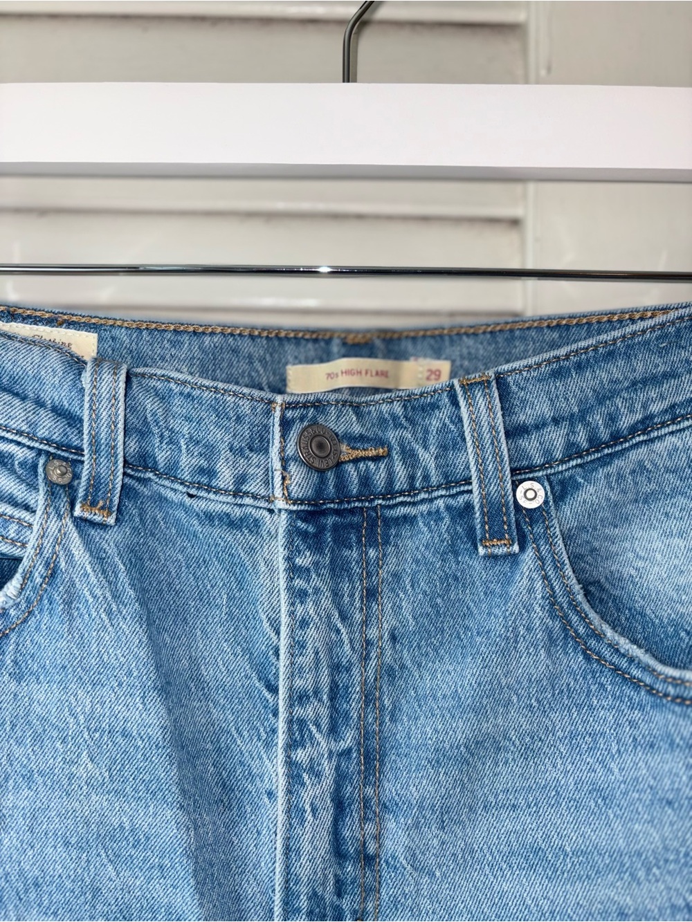 Levi’s Premium 70s High Flare Jeans 29 Light Wash High Rise 30 - Picture 3 of 6